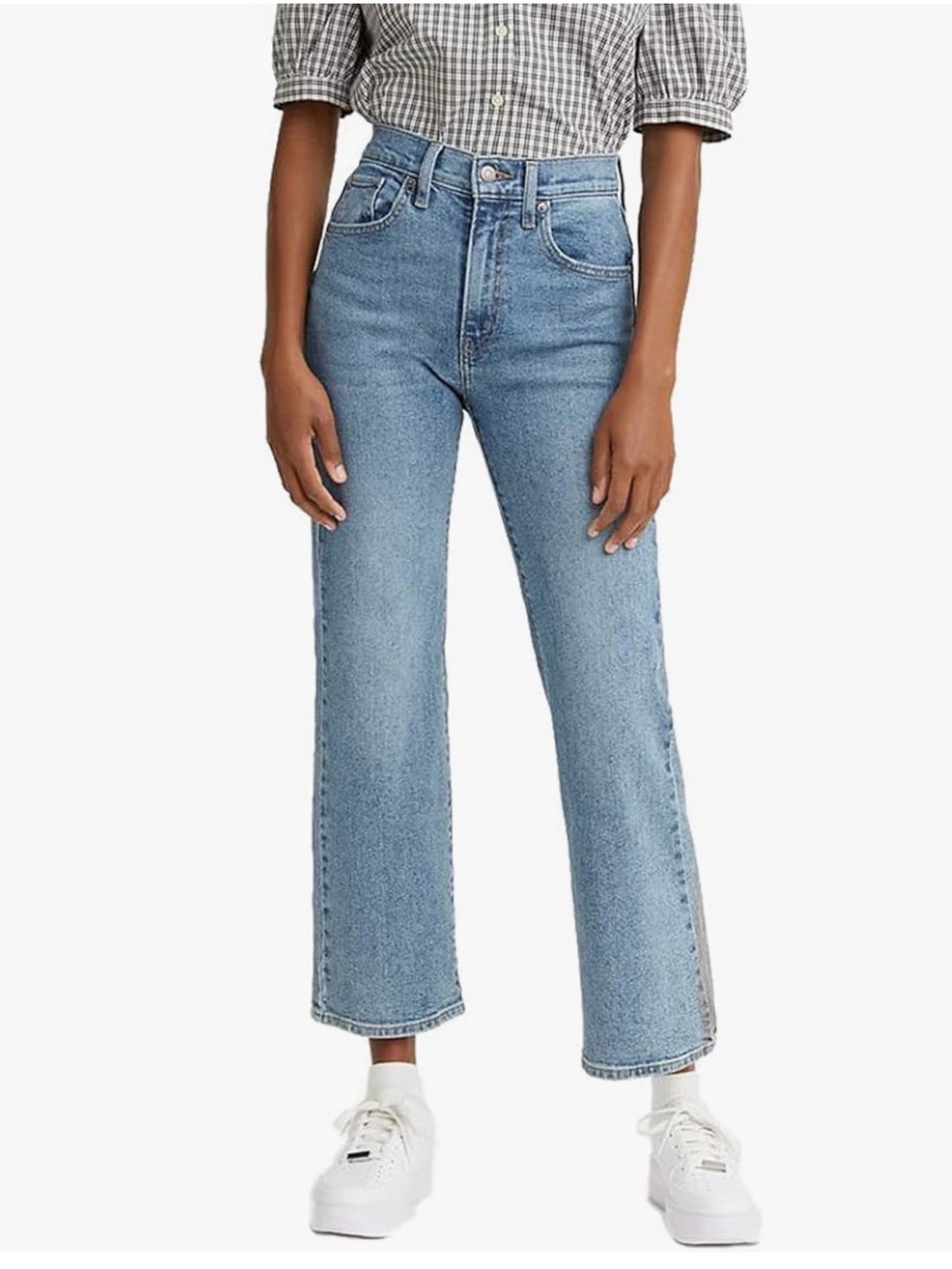Levi’s High Waisted Cropped Flare Jeans Size 24 Light Wash Denim Raw Hem Y2K 90s